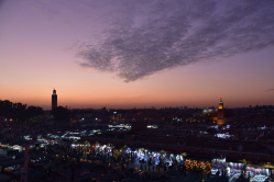 Abenddämmerung am Jemaa el Fnaa