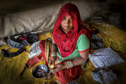 Woman in red kerchief