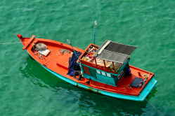 Farbenprächtige Fischerboote im Golf von Thailand