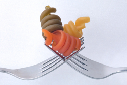 Nudeln auf der Gabel