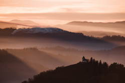 A church and a sunset