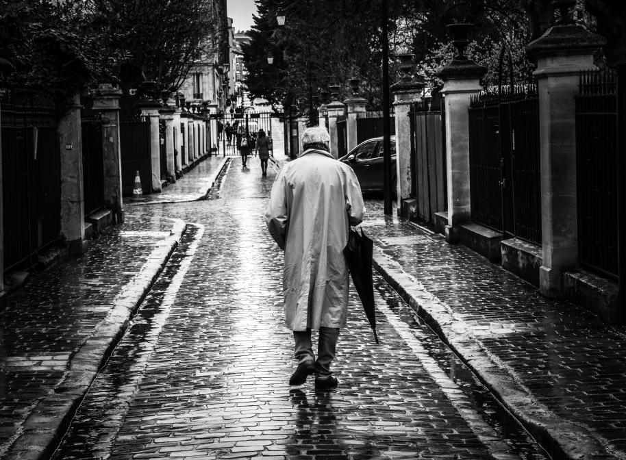 The man with the umbrella